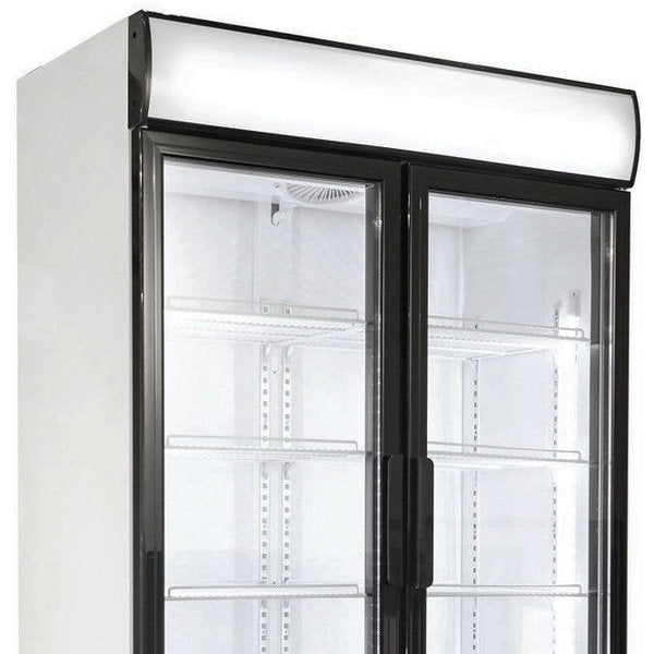 Combisteel Glasdeur Koelkast Zwart/Wit | 780L | 2 Deuren | +2°C/+10°C | Geforceerd | 1120x595x2100(h)mm | 7455.1392