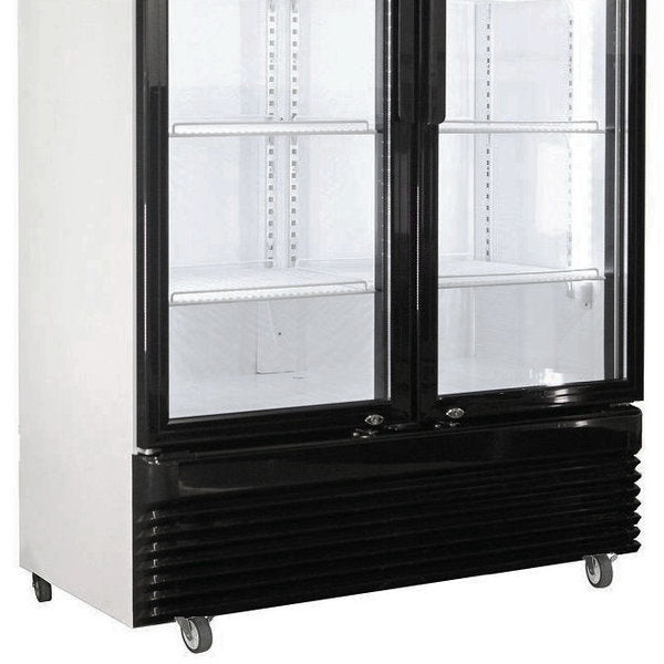 Combisteel Glasdeur Koelkast Zwart/Wit | 750L | 2 Deuren | +2°C/+10°C | Geforceerd | 1120x610x1965(h)mm | 7455.1390