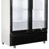 Combisteel Glasdeur Koelkast Zwart/Wit | 750L | 2 Deuren | +2°C/+10°C | Geforceerd | 1120x610x1965(h)mm | 7455.1390