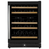 Combisteel wijnkoelkast dual zone 165L Glasdeur | 43-44 flessen | Zwart | +4°C/+20°C | Statisch met ventilator | 595x655x860(h)mm | 7455.1905