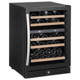 Combisteel wijnkoelkast dual zone 165L Glasdeur | 43-44 flessen | Zwart | +4°C/+20°C | Statisch met ventilator | 595x655x860(h)mm | 7455.1905