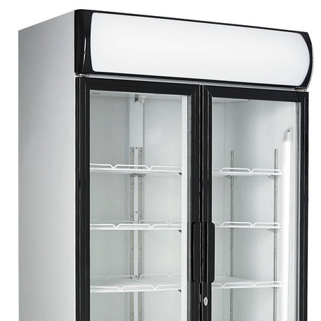 Combisteel Glasdeur Koelkast Zwart | 670L | 2 Glasdeuren | +1°C/+10°C | Geforceerd | 1120x610x1973(h)mm | 7455.2105