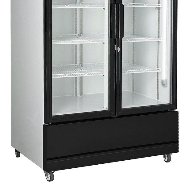 Combisteel Glasdeur Koelkast Zwart | 670L | 2 Glasdeuren | +1°C/+10°C | Geforceerd | 1120x610x1973(h)mm | 7455.2105