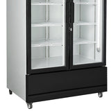 Combisteel Glasdeur Koelkast Zwart | 670L | 2 Glasdeuren | +1°C/+10°C | Geforceerd | 1120x610x1973(h)mm | 7455.2105