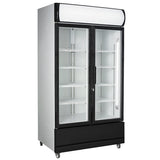 Combisteel Glasdeur Koelkast Zwart | 670L | 2 Glasdeuren | +1°C/+10°C | Geforceerd | 1120x610x1973(h)mm | 7455.2105