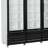 Combisteel Glasdeur Koelkast Zwart/Wit | 1065L | 3 Glasdeuren | +1°C/+10°C | Geforceerd | 1600x610x1973(h)mm | 7455.2110