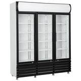 Combisteel Glasdeur Koelkast Zwart/Wit | 1065L | 3 Glasdeuren | +1°C/+10°C | Geforceerd | 1600x610x1973(h)mm | 7455.2110