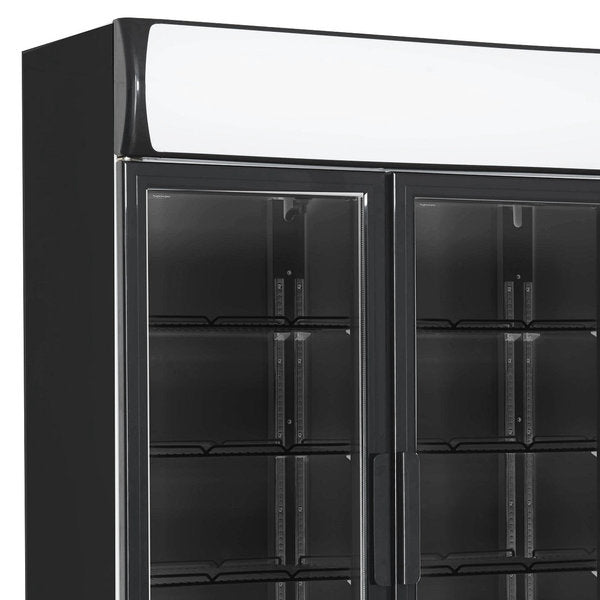 Combisteel Glasdeur Koelkast Zwart | 1065L | 3 Glasdeuren | +1°C/+10°C | Geforceerd | 1600x610x1973(h)mm | 7455.2115