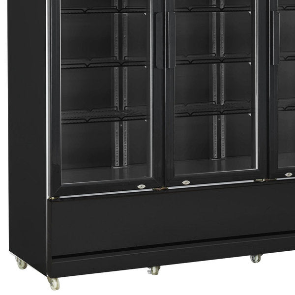 Combisteel Glasdeur Koelkast Zwart | 1065L | 3 Glasdeuren | +1°C/+10°C | Geforceerd | 1600x610x1973(h)mm | 7455.2115