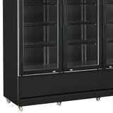 Combisteel Glasdeur Koelkast Zwart | 1065L | 3 Glasdeuren | +1°C/+10°C | Geforceerd | 1600x610x1973(h)mm | 7455.2115