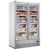 Combisteel Glasdeur Vrieskast | Wit | 1000L | 2 deuren | -18°C/-22°C | Geforceerd | 1253x710x1997(h)mm | 7455.2215