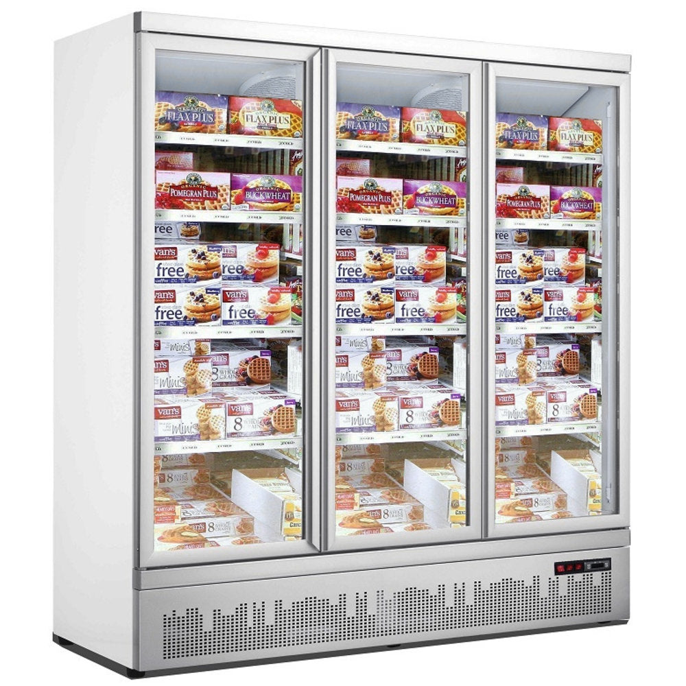 Combisteel Glasdeur Vrieskast | Wit | 1530L | 3 deuren | -18°C/-22°C | Geforceerd | 1880x710x1997(h)mm | 7455.2220