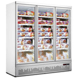 Combisteel Glasdeur Vrieskast | Wit | 1530L | 3 deuren | -18°C/-22°C | Geforceerd | 1880x710x1997(h)mm | 7455.2220