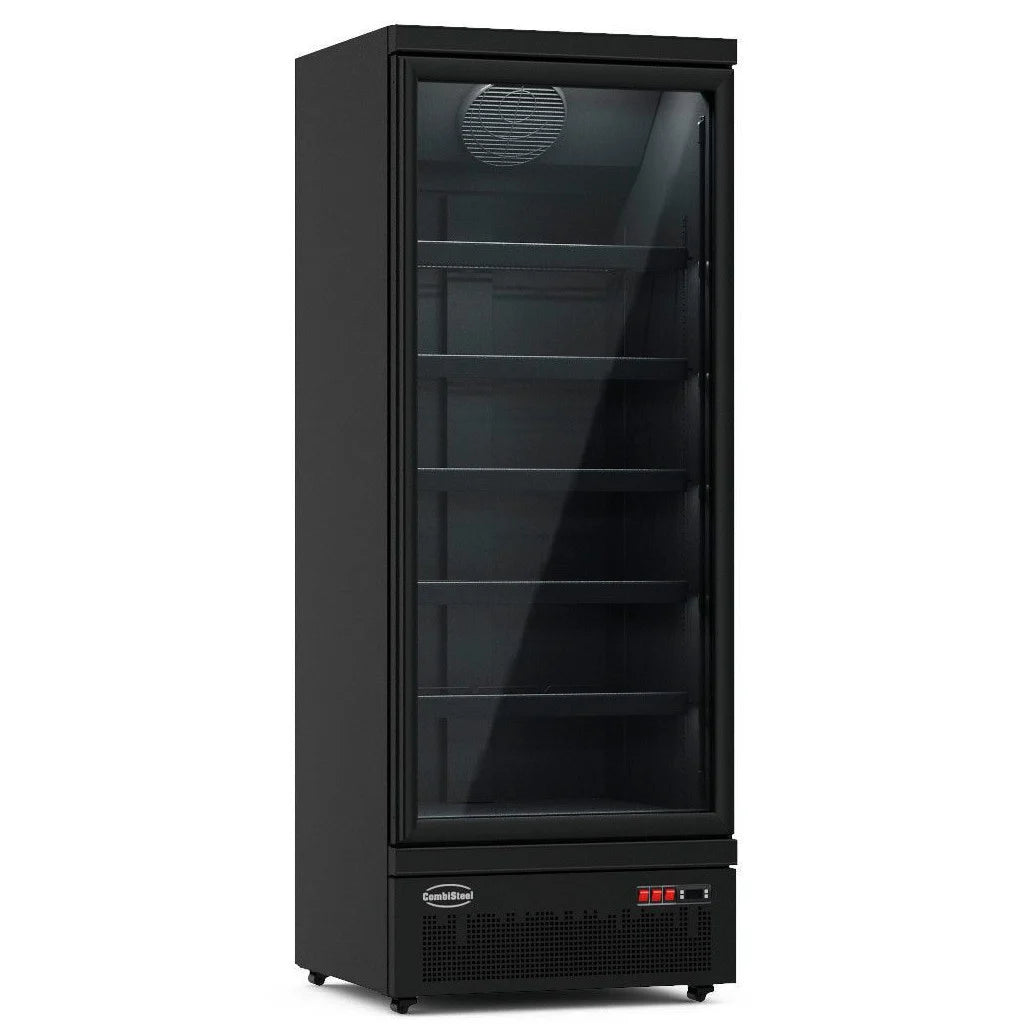 Combisteel Glasdeur Vrieskast Zwart | 600L | 1 Deuren | -18°C/-22°C | Geforceerd | 750x710x1997(h)mm | 7455.2244