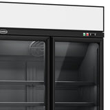 Combisteel Glasdeur Koelkast Zwart | 1000L | 2 Glasdeuren | 0°C/+10°C | Geforceerd | 1253x710x2092(h)mm | 7455.2405