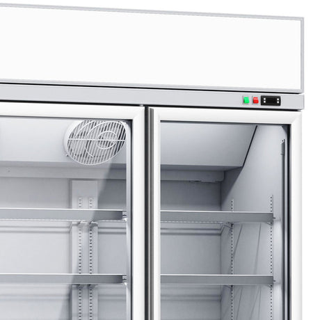 Combisteel Glasdeur Koelkast | 2060L | Wit | 4 Glasdeuren | 0°C/+10°C | Geforceerd | 2508x710x2092(h)mm | 7455.2416