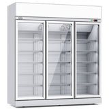 Combisteel Glasdeur Koelkast Wit | 1530L | 3 Glasdeuren | 0°C/+10°C | Geforceerd | 1880x710x2092(h)mm | 7455.2410
