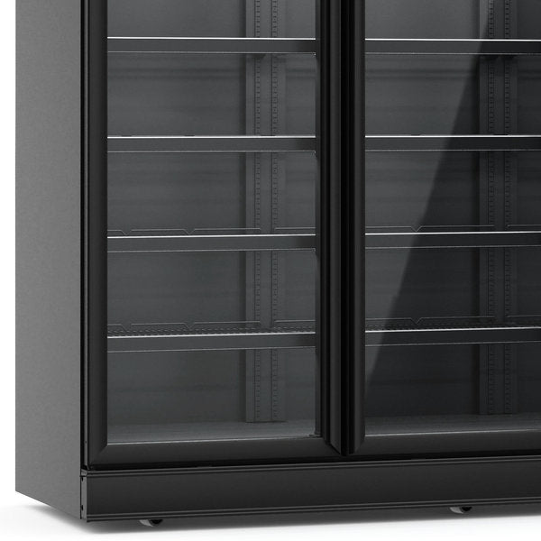 Combisteel Glasdeur Koelkast Zwart | 1530L | 3 Glasdeuren | 0°C/+10°C | Geforceerd | 1880x710x2092(h)mm | 7455.2415