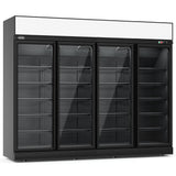 Combisteel Glasdeur Koelkast | 2060L | Zwart | 4 Glasdeuren | 0°C/+10°C | Geforceerd | 2508x710x2092(h)mm | 7455.2417