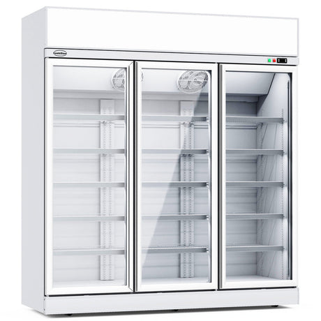 Combisteel Glasdeur Vrieskast | Wit | 1530L | 3 deuren | -18°C/-22°C | Geforceerd | 1880x710x2092(h)mm | 7455.2430