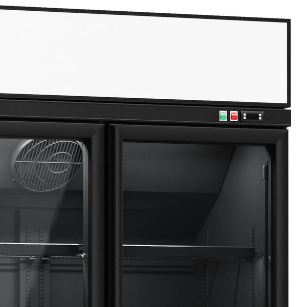 Combisteel Glasdeur Vrieskast | zwart | 1530L | 3 deuren | -18°C/-22°C | Geforceerd | 1880x710x2092(h)mm | 7455.2435