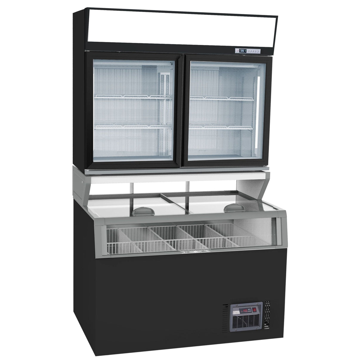 Combisteel Wandvriezer | Zwart | -18°C/-22°C | 1454x890x2102(h)mm | 7455.2530