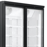 Combisteel Glasdeur Koelkast Zwart | 1000L | 2 Deuren | +0°C/+10°C | Geforceerd | 1253x710x1997(h)mm | 7455.2900