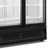 Combisteel Glasdeur Vrieskast Zwart | 1000L | 2 Deuren | -18°C/-22°C | Geforceerd | 1253x710x1997(h)mm | 7455.2915