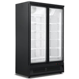 Combisteel Glasdeur Koelkast Zwart | 1000L | 2 Deuren | +0°C/+10°C | Geforceerd | 1253x710x1997(h)mm | 7455.2900