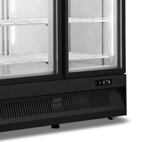 Combisteel Glasdeur Vrieskast Zwart | 1530L | 3 Deuren | -18°C/-22°C | Geforceerd | 1880x710x1997(h)mm | 7455.2920