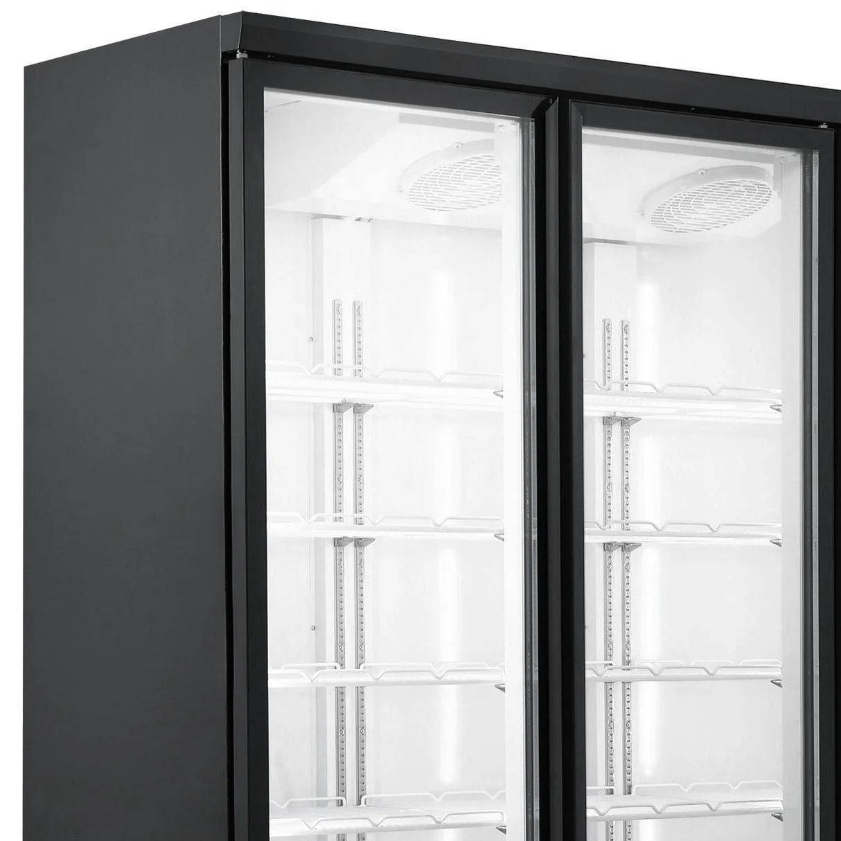 Combisteel Glasdeur Vrieskast Zwart | 1530L | 3 Deuren | -18°C/-22°C | Geforceerd | 1880x710x1997(h)mm | 7455.2920