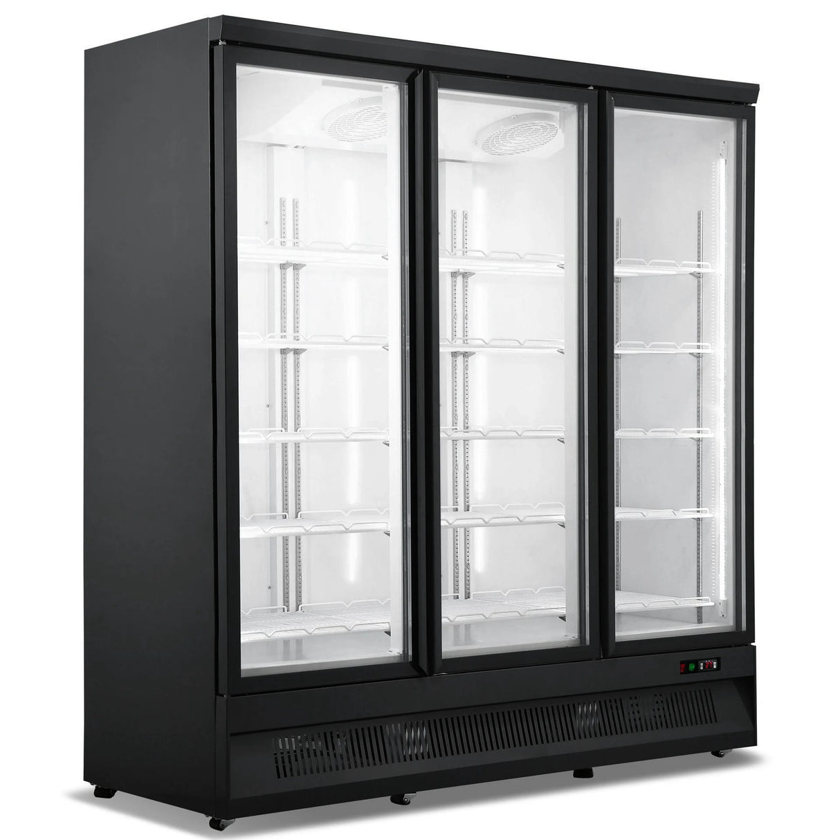 Combisteel Glasdeur Vrieskast Zwart | 1530L | 3 Deuren | -18°C/-22°C | Geforceerd | 1880x710x1997(h)mm | 7455.2920
