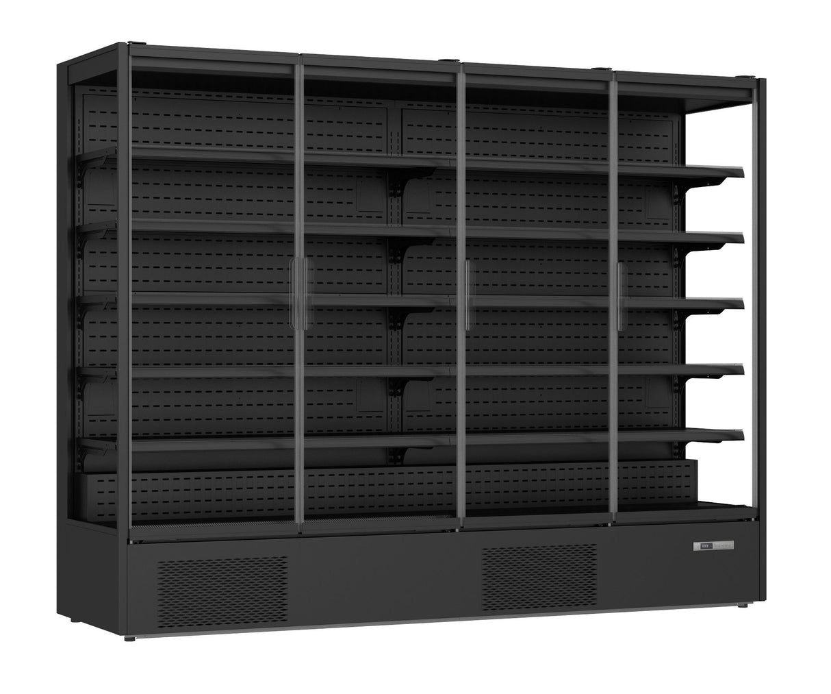 Combisteel Wandkoeling zwart met klapdeuren | 2585L | 5 schappen | -1°C/+5°C | Geforceerd | 2560x740x2010(h)mm | 7455.3110