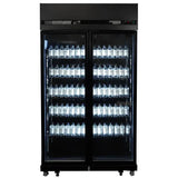 Combisteel Glasdeur Koelkast Zwart | 770L | 2 Glasdeuren | 0°C/+10°C | Geforceerd | 1100x525x1911(h)mm | 7455.3150