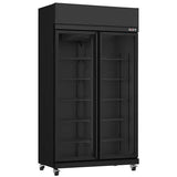 Combisteel Glasdeur Koelkast Zwart | 770L | 2 Glasdeuren | 0°C/+10°C | Geforceerd | 1100x525x1911(h)mm | 7455.3150