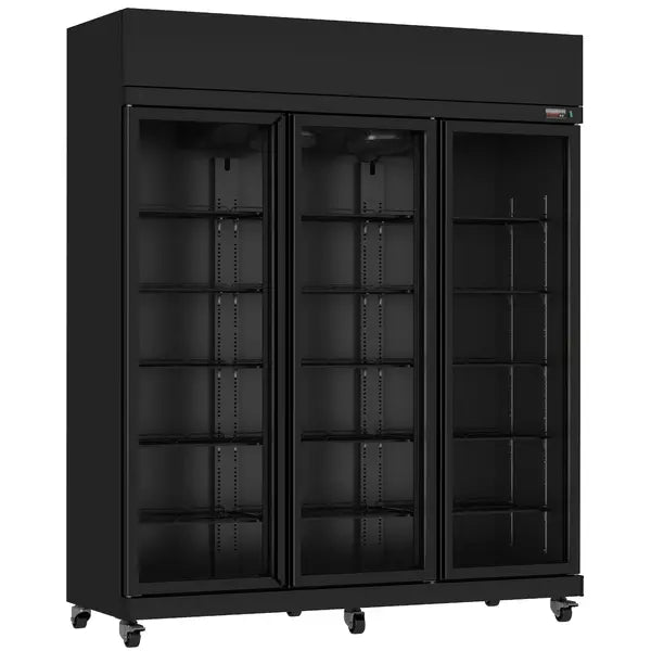 Combisteel Glasdeur Koelkast Zwart | 1180L | 2 Glasdeuren | 0°C/+10°C | Geforceerd | 1650x596x2003(h)mm | 7455.3155