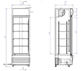 Combisteel Drankenkoeling Zwart | 360L | Glasdeur | +1°C/+10°C | Geforceerd | 610x610x1973(h)mm | 7455.2104