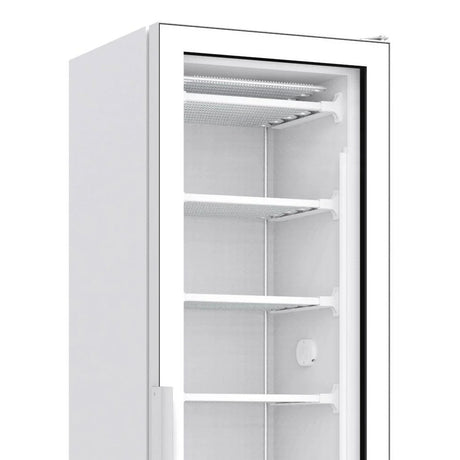 Combisteel Glasdeur Vrieskast | Energiezuinig | Smal Model | Wit | 221L | -18°C/-24°C | Statisch | 494x521x1915(h)mm | 7464.0050