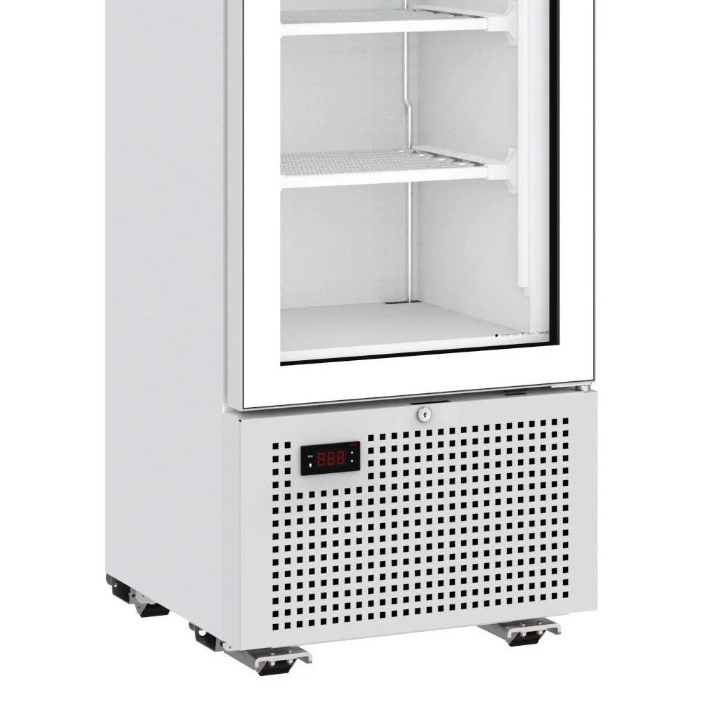 Combisteel Glasdeur Vrieskast | Energiezuinig | Smal Model | Wit | 221L | -18°C/-24°C | Statisch | 494x521x1915(h)mm | 7464.0050