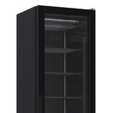 Combisteel Glasdeur Vrieskast | Energiezuinig | Smal Model | Zwart | 221L | -18°C/-24°C | Statisch | 494x521x1915(h)mm | 7464.0052
