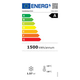 Combisteel Glasdeur Vrieskast | Energiezuinig | Smal Model | Zwart | 221L | -18°C/-24°C | Statisch | 494x521x1915(h)mm | 7464.0052