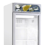 Combisteel Glasdeur Vrieskast | Wit | 382L | 1 Deur | -18°C/-24°C | Statisch | 640x670x2058(h)mm | 7464.0055