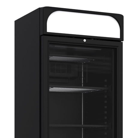 Combisteel Glasdeur Vrieskast | Zwart | 382L | 1 Deur | -18°C/-24°C | Statisch | 640x670x2058(h)mm | 7464.0060