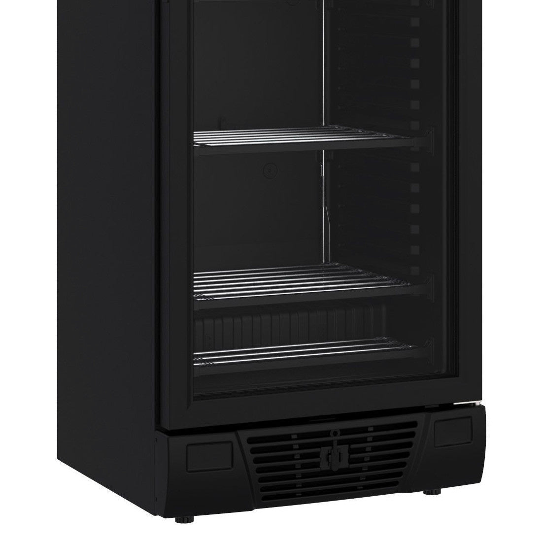 Combisteel Glasdeur Vrieskast | Zwart | 382L | 1 Deur | -18°C/-24°C | Statisch | 640x670x2058(h)mm | 7464.0060