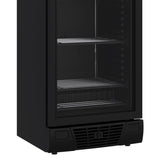 Combisteel Glasdeur Vrieskast | Zwart | 382L | 1 Deur | -18°C/-24°C | Statisch | 640x670x2058(h)mm | 7464.0060