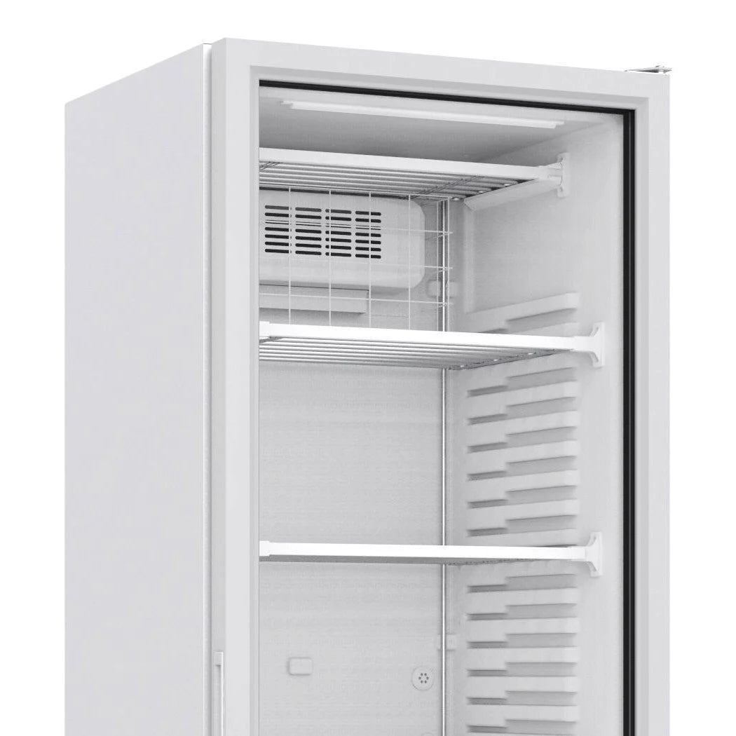 Combisteel Glasdeur Vrieskast | Wit | 382L | 1 Deur | -18°C/-24°C | Statisch | 640x670x1875(h)mm | 7464.0062