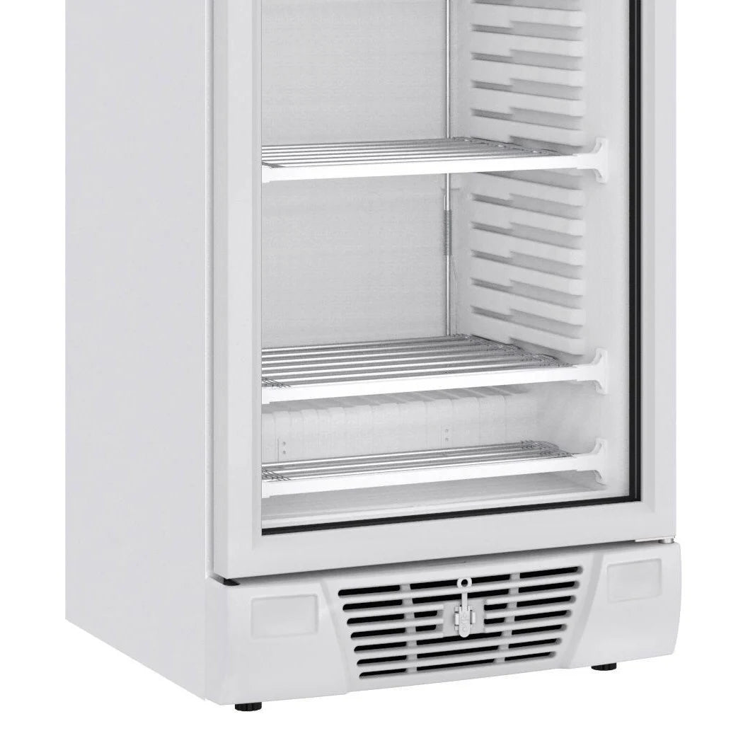 Combisteel Glasdeur Vrieskast | Wit | 382L | 1 Deur | -18°C/-24°C | Statisch | 640x670x1875(h)mm | 7464.0062