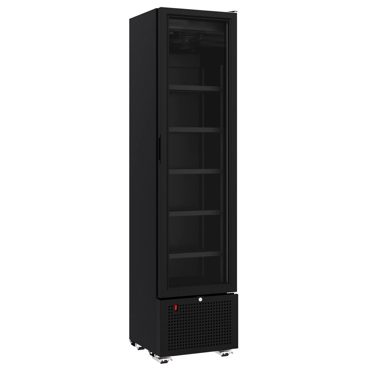 Combisteel Drankenkoeling zwart | 221L | Glasdeur | +4°C/+10°C | Statisch met Ventilator | 450x497x1881(h)mm | 7464.0205