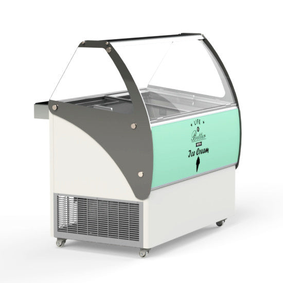 Combisteel Schepijsvitrine | CURACAO | Energiezuinig | 454L | 10x 5L | -15°C/-22°C | Statisch | 1447x825x1257(h)mm | 7472.0105