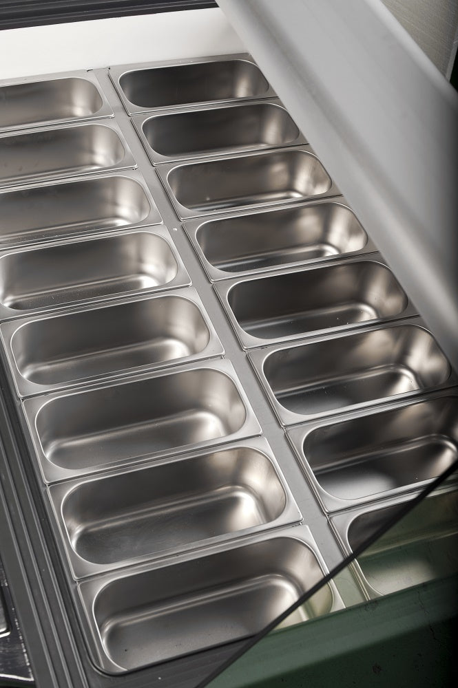 Combisteel Schepijsvitrine | HAWAI | Energiezuinig | 630L | 16x 5L | -14°C/-24°C | Statisch | 1590x1195x1335(h)mm | 7472.0115